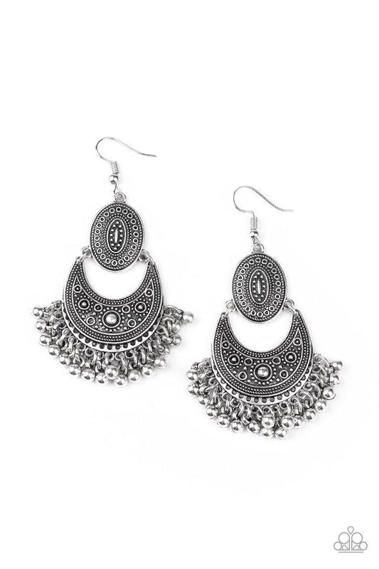 Paparazzi Earring ~ Western Trails - Silver