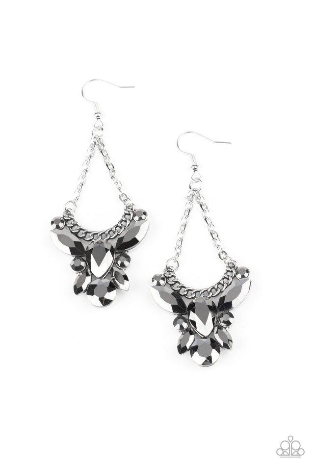 Paparazzi Earring ~ Bling Bouquets - Silver