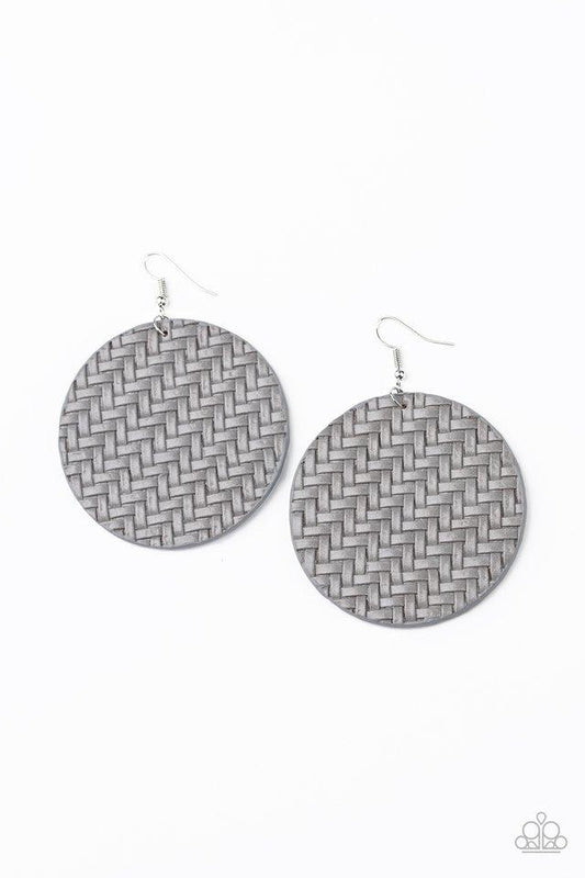 Paparazzi Earring ~ Plaited Plains - Silver