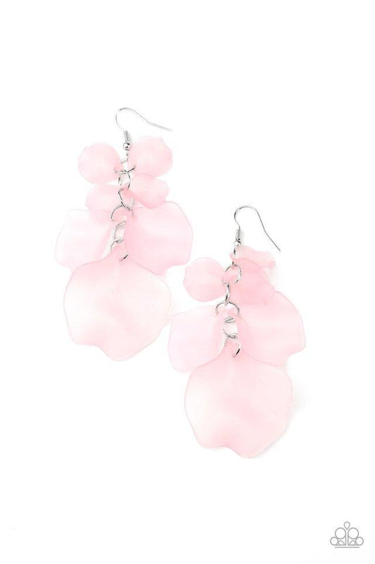 Paparazzi Earring ~ Fragile Florals - Pink
