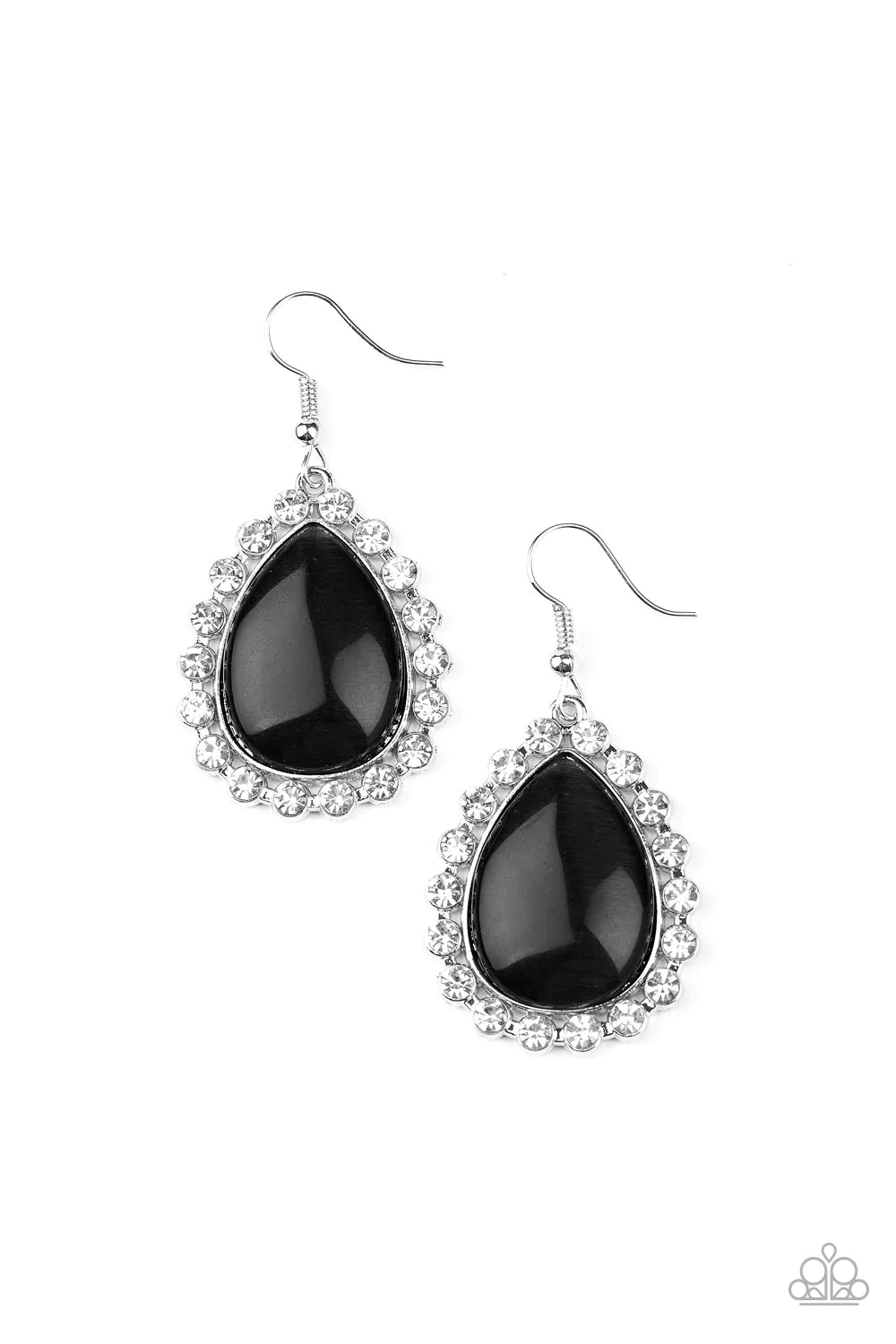 Paparazzi Earring ~ Teardrop Trendsetter - Black