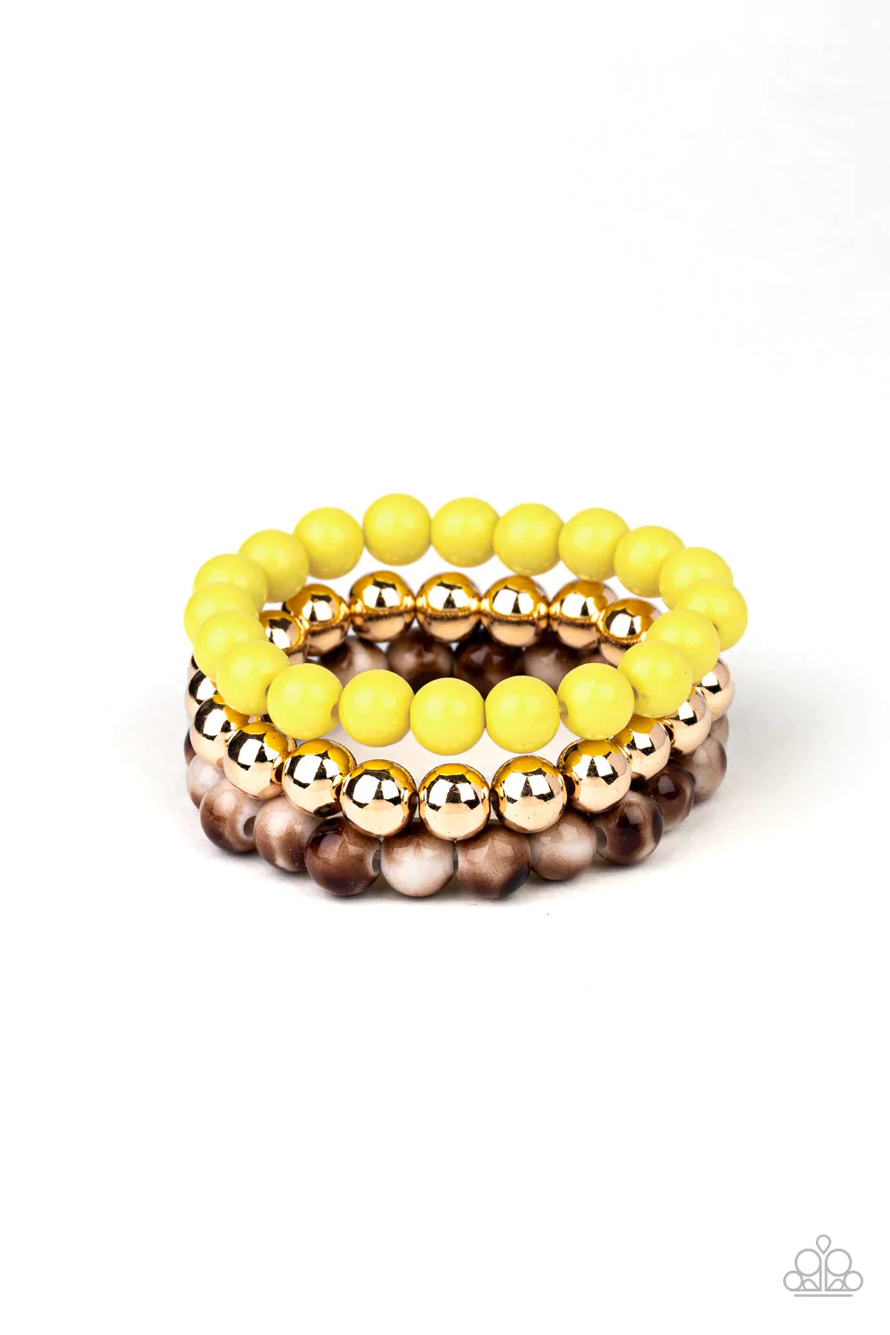 Pulsera Paparazzi ~ Courageously Couture - Amarillo