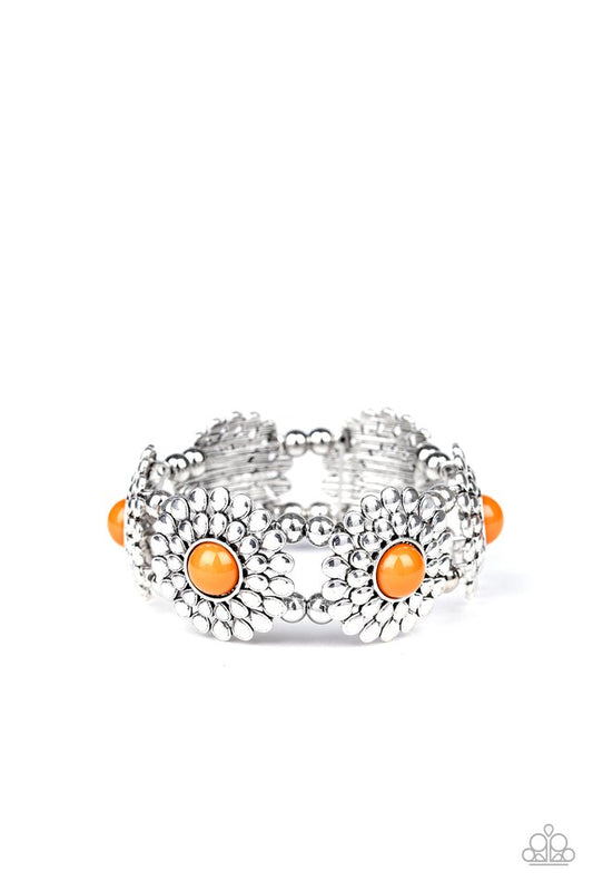 Paparazzi Bracelet ~ Bountiful Blossoms - Orange
