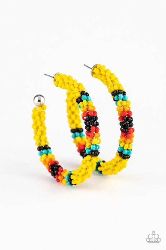 Paparazzi Earring ~ Bodaciously Beaded - Yellow
