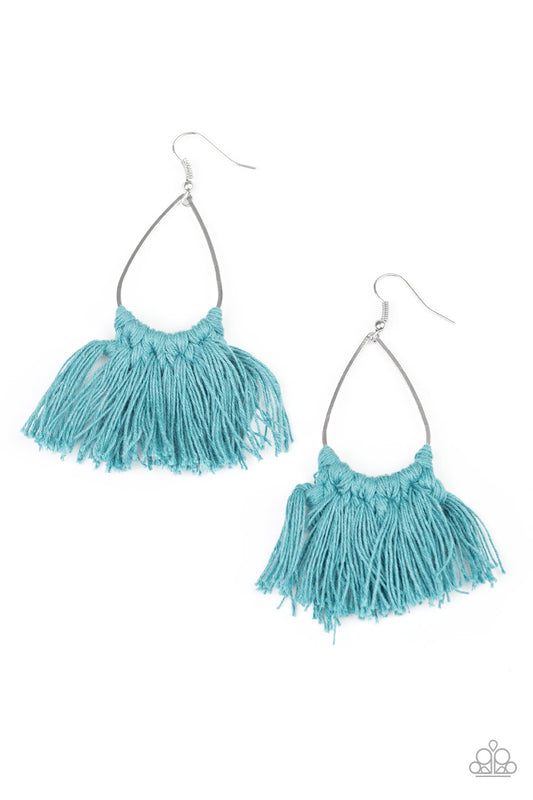 Paparazzi Earring ~ Tassel Treat - Blue