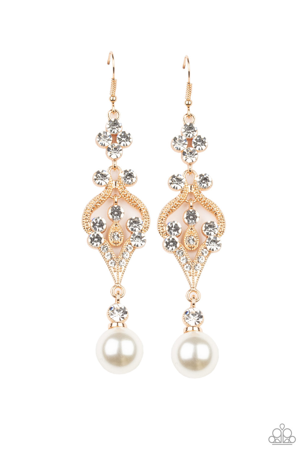 Paparazzi Earring ~ Elegantly Extravagant - Gold
