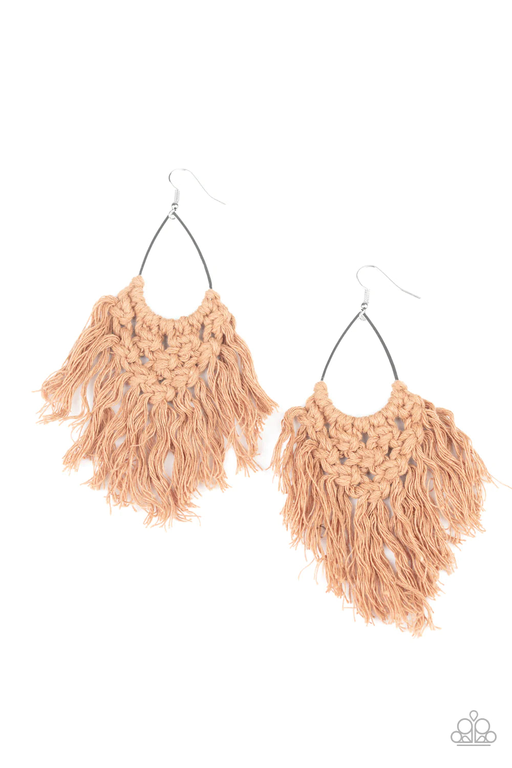 Paparazzi Earring ~ Oh MACRAME, Oh My - Brown