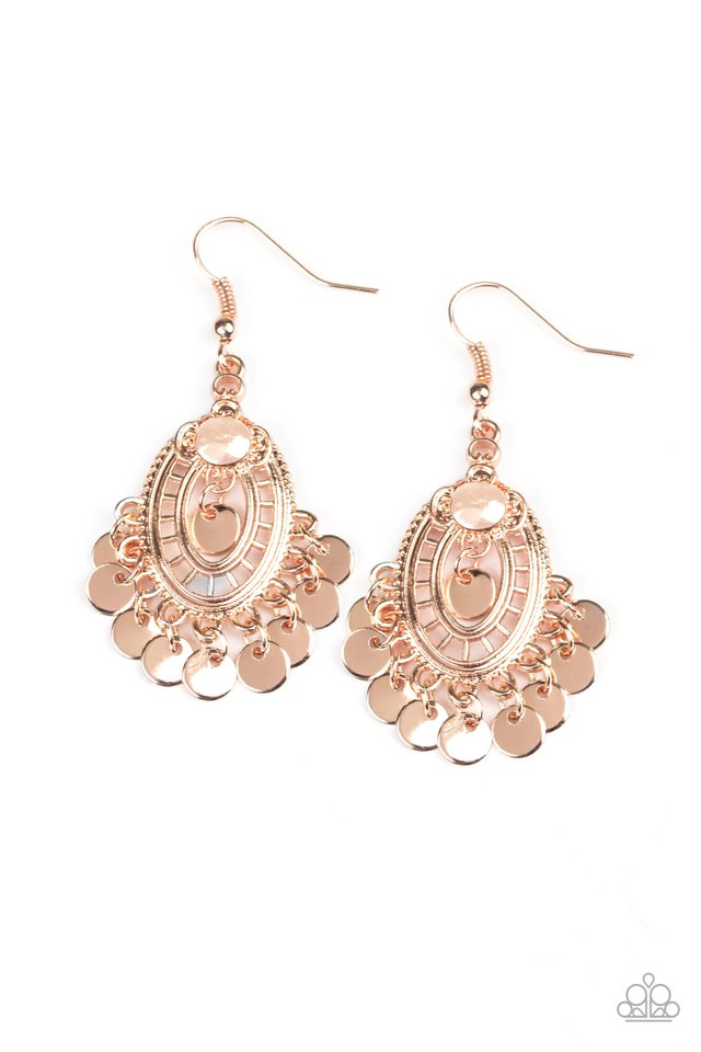 Chime Chic - Rose Gold - Paparazzi Earring Image