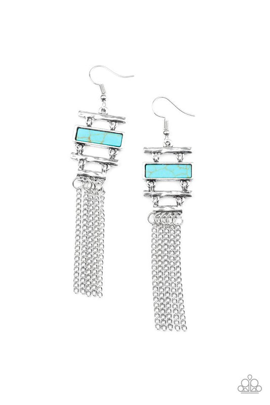 Stone Dwellings - Blue - Paparazzi Earring Image