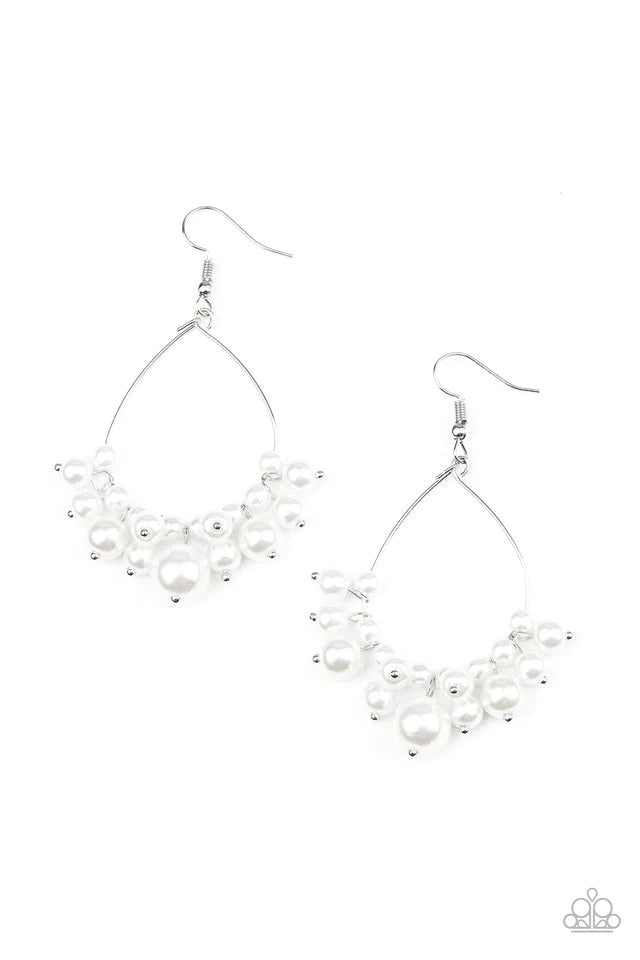 Paparazzi Earring ~ 5th Avenue Appeal - White