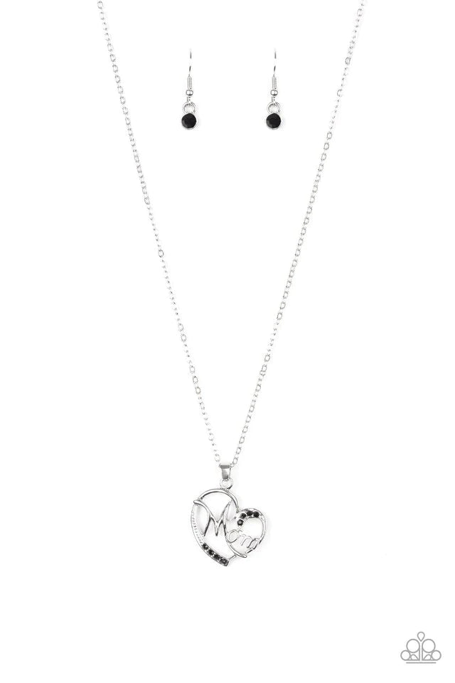 Paparazzi Necklace ~ Mom Moments - Black