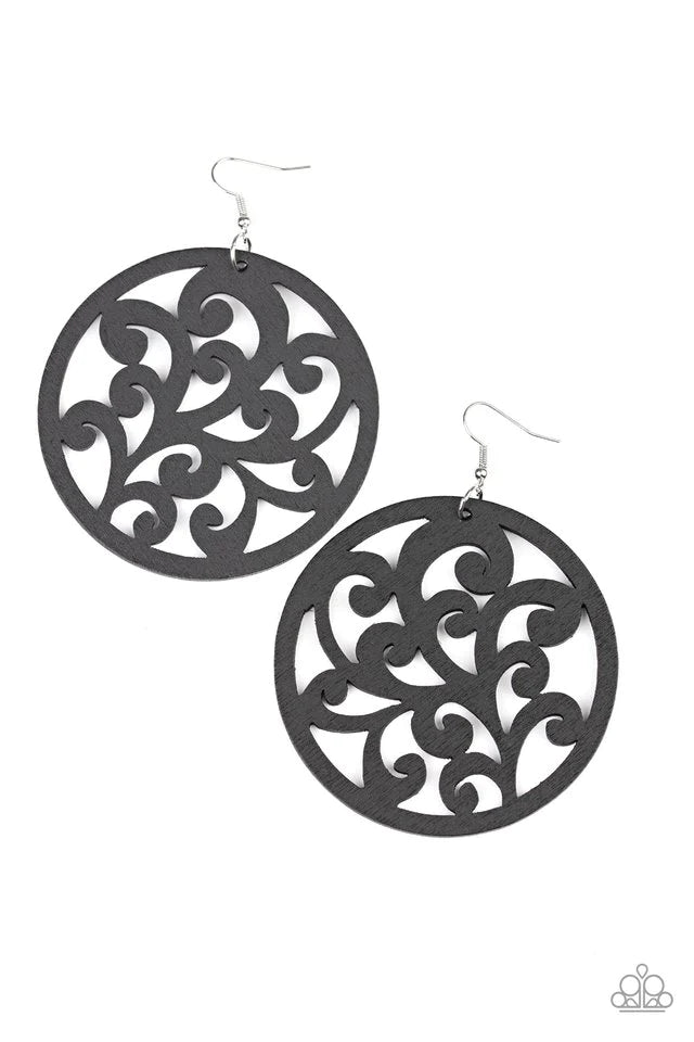 Paparazzi Earring ~ Fresh Off The Vine - Black