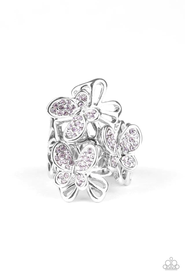 Paparazzi Ring ~ Flighty Flutter - Purple