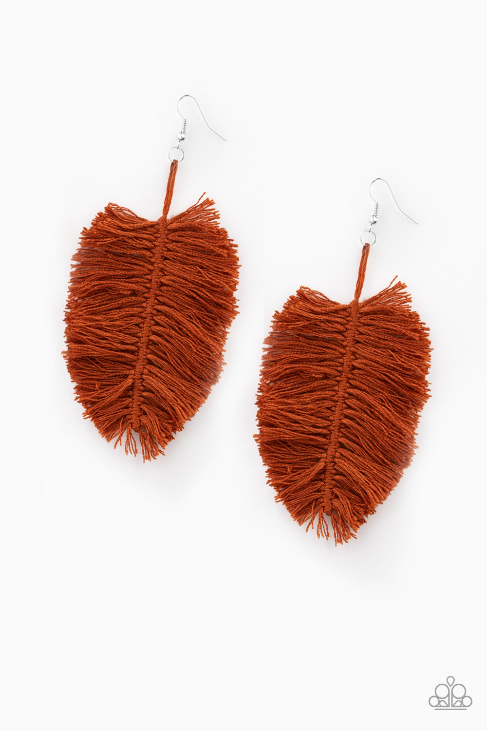 Paparazzi Earring ~ Hanging by a Thread - Brown
