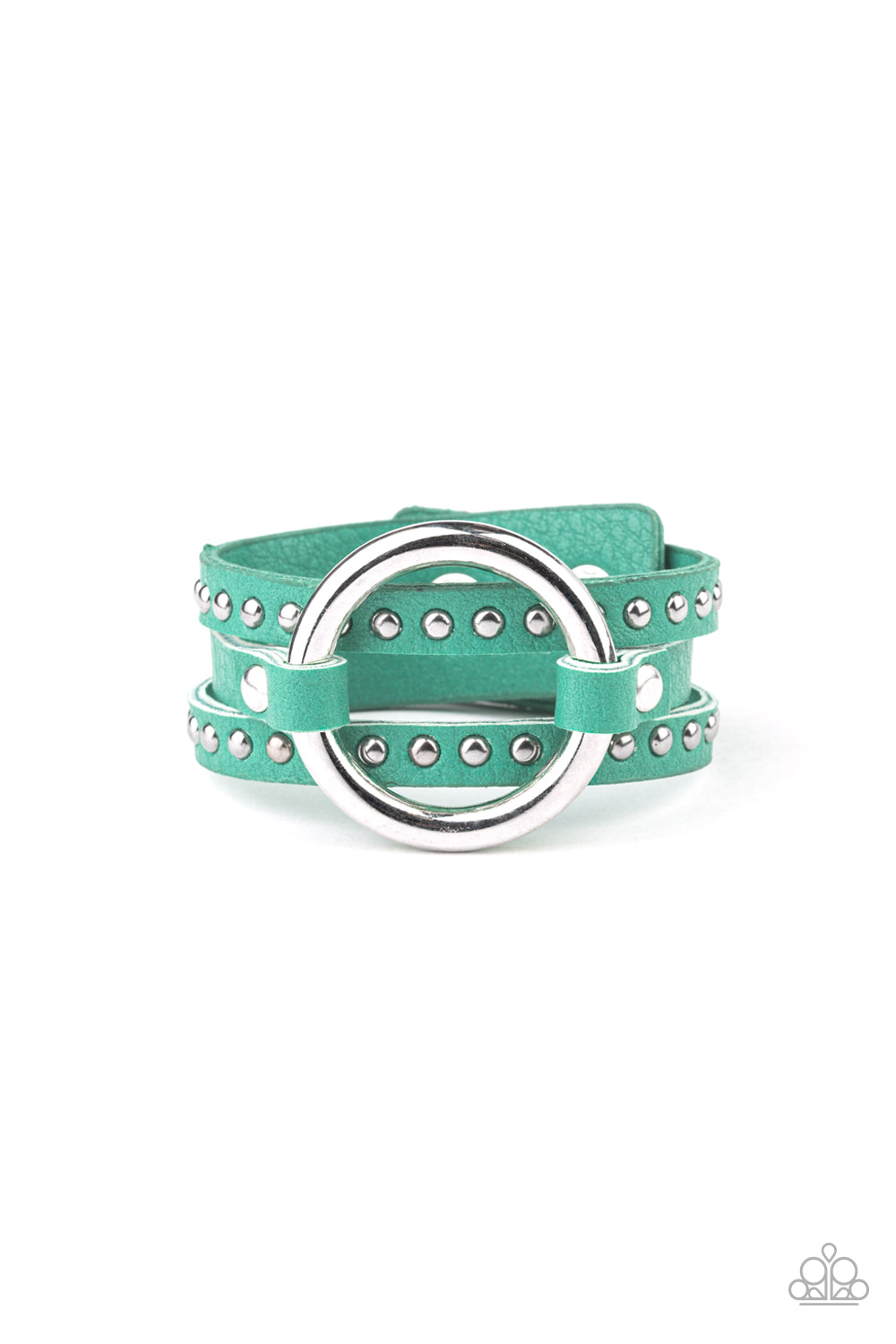 Paparazzi Bracelet ~ Studded Statement-Maker - Green