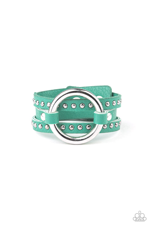 Paparazzi Bracelet ~ Studded Statement-Maker - Green