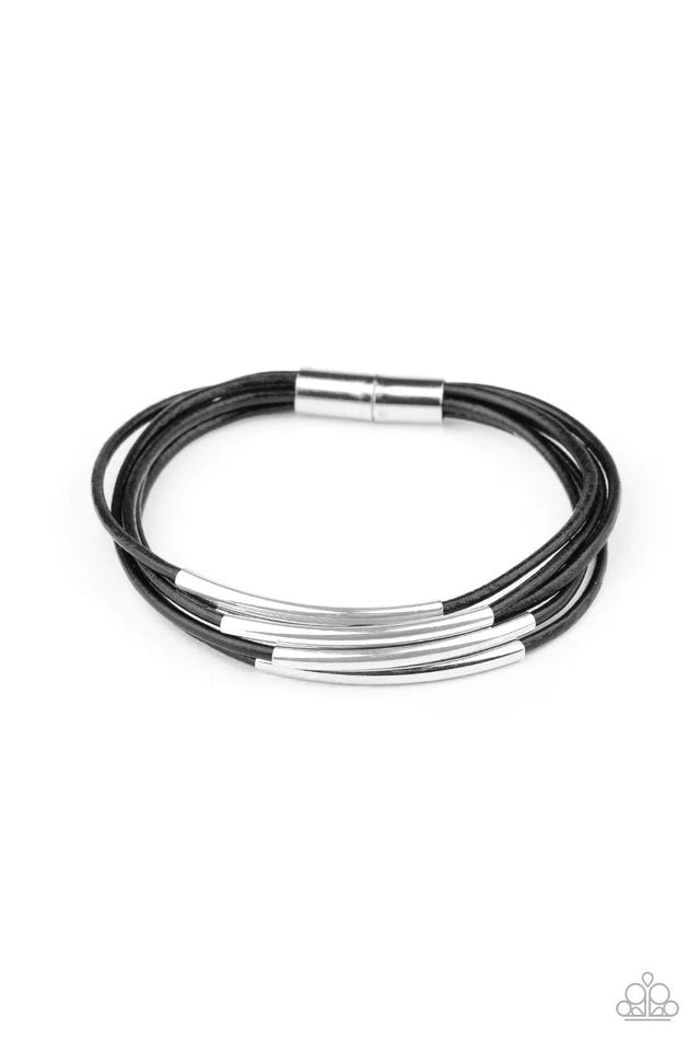 Paparazzi Bracelet ~ Power CORD - Black