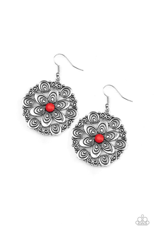 Paparazzi Earring ~ Grove Groove - Red