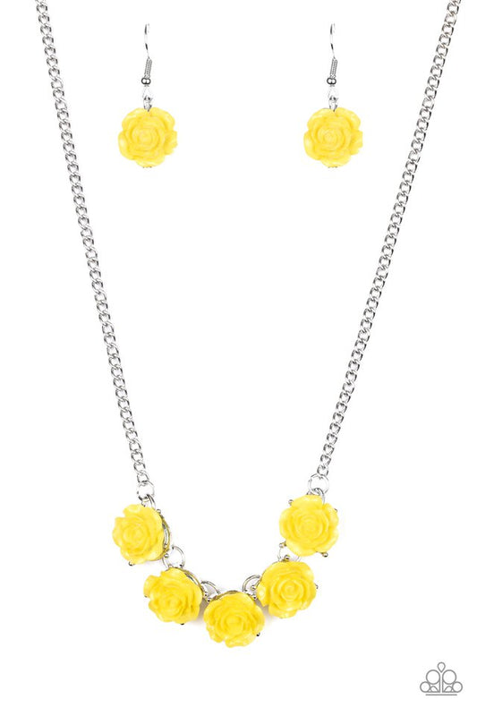 Garden Party Posh - Yellow - Paparazzi Necklace Image