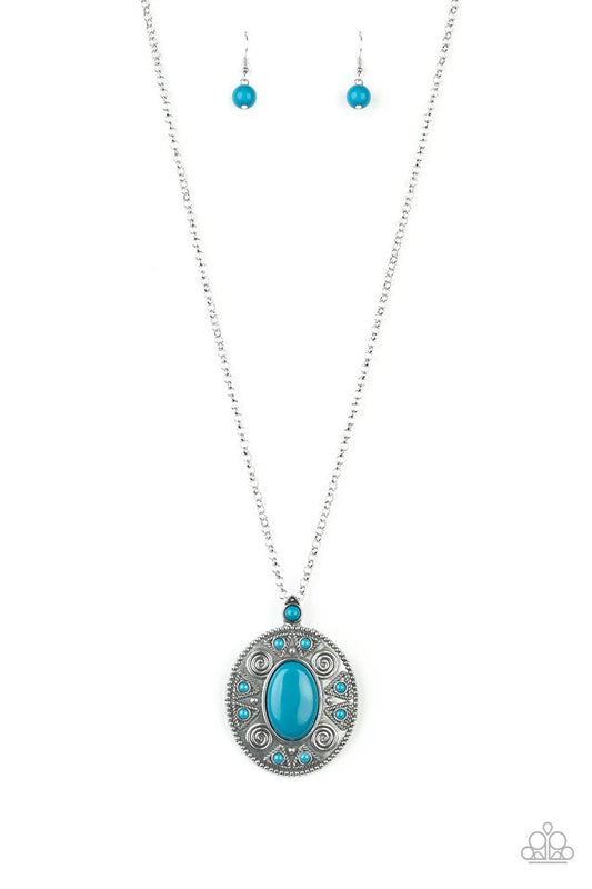 Sunset Sensation - Blue - Paparazzi Necklace Image