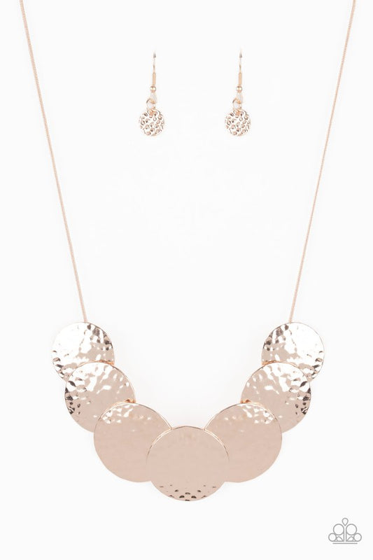 RADIAL Waves - Rose Gold - Paparazzi Necklace Image