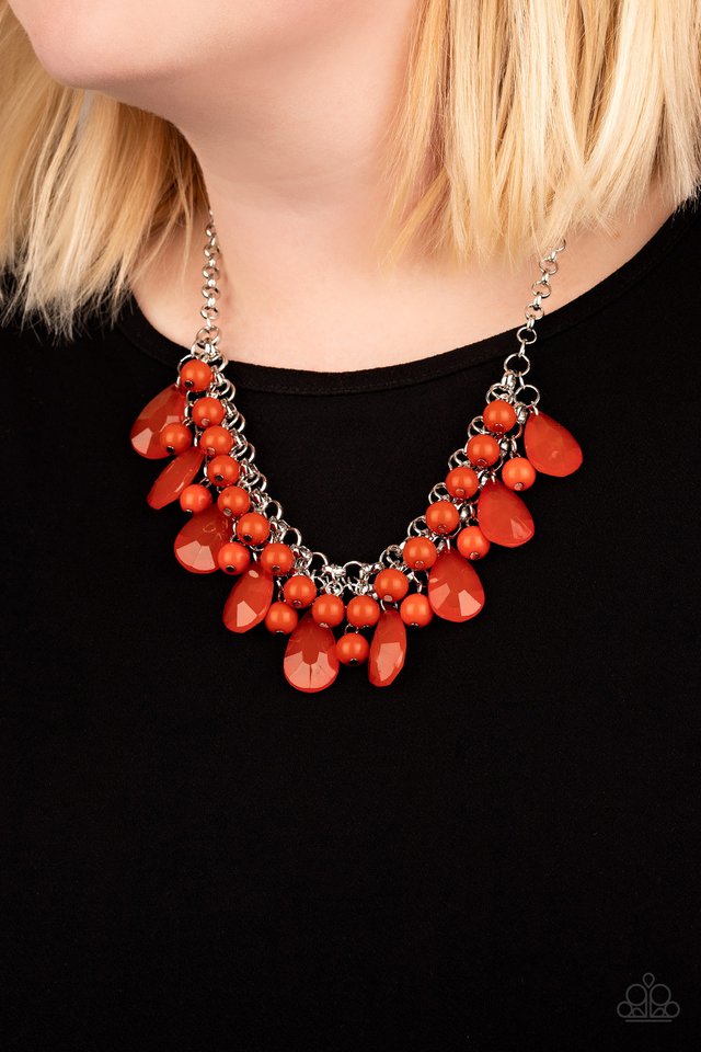 Paparazzi Necklace Endless Effervescence Orange Paparazzi Jewelry