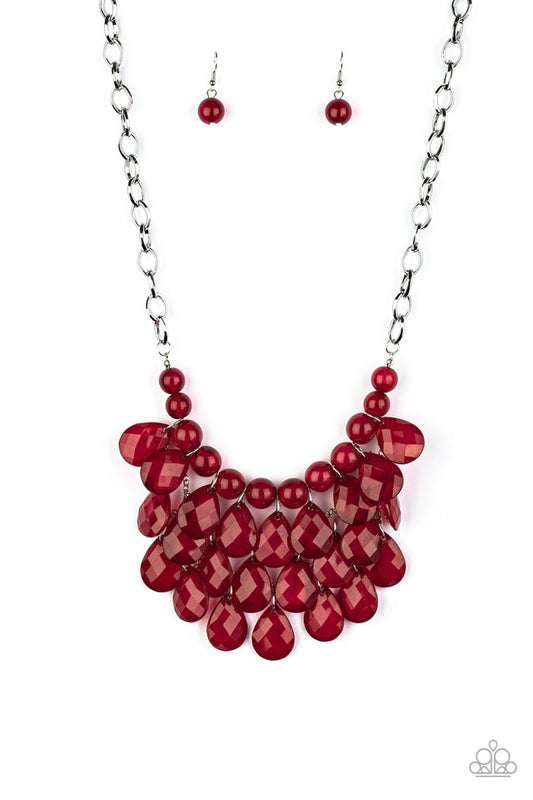 Sorry To Burst Your Bubble - Red - Paparazzi Necklace Image