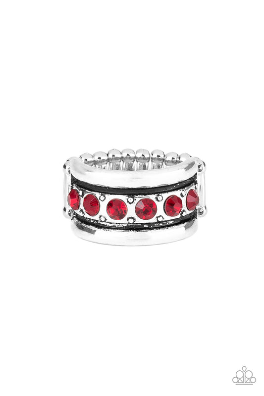 Paparazzi Ring ~ Dauntless Shine - Red