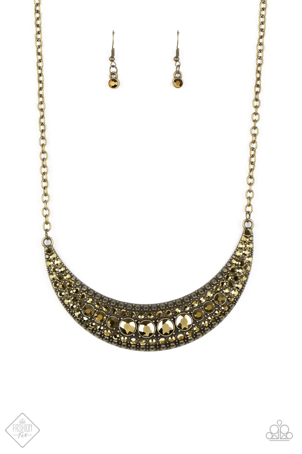 Paparazzi Necklace ~ Moon Child Magic - Brass - Fashion Fix Aug2020