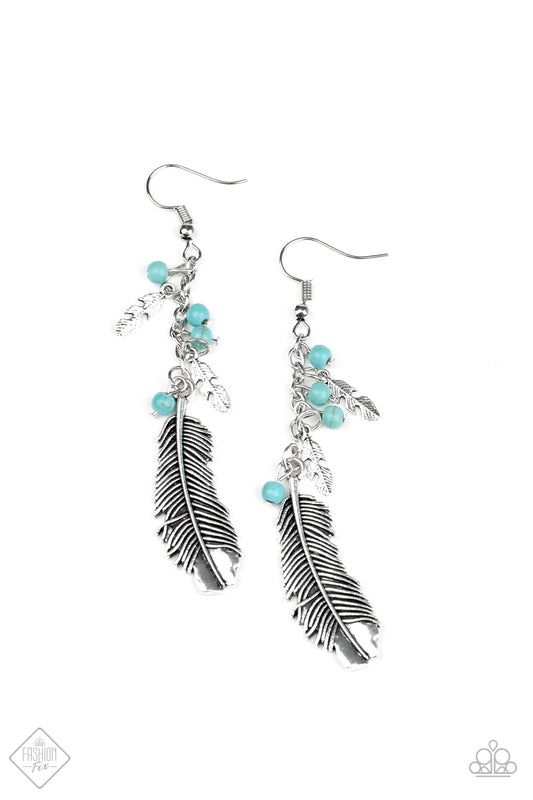 Paparazzi Earring ~ Find Your Flock - Blue - Fashion Fix Aug2020