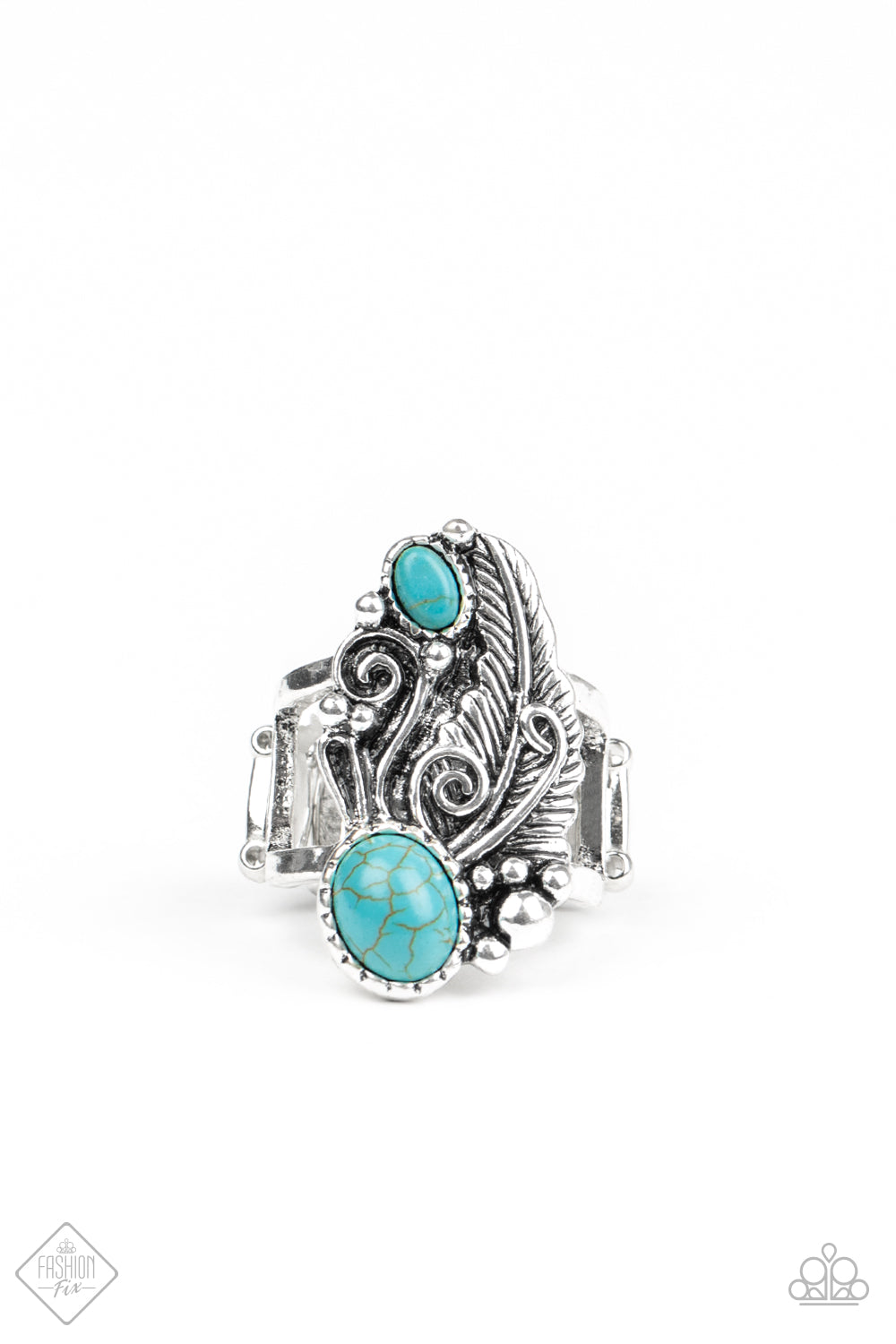 Paparazzi Ring ~ Desert Nest - Blue - Fashion Fix Aug2020