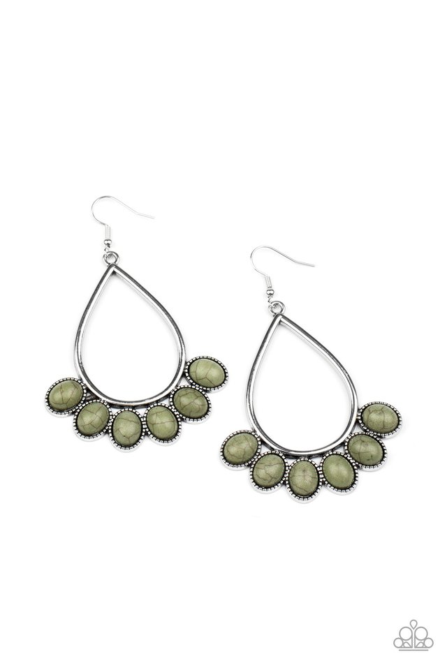Stone Sky - Green - Paparazzi Earring Image