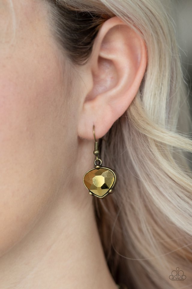 Star Quality Sparkle - Brass - Paparazzi Necklace Image