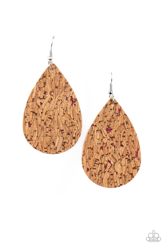 Paparazzi Earring ~ CORK It Over - Pink
