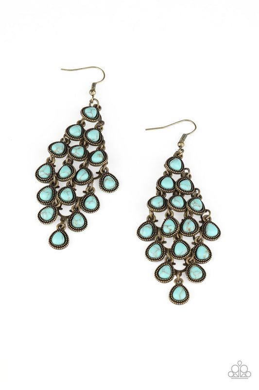 Paparazzi Earring ~ Rural Rainstorms - Brass