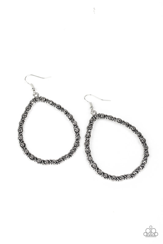 Paparazzi Earring ~ Galaxy Gardens - Silver