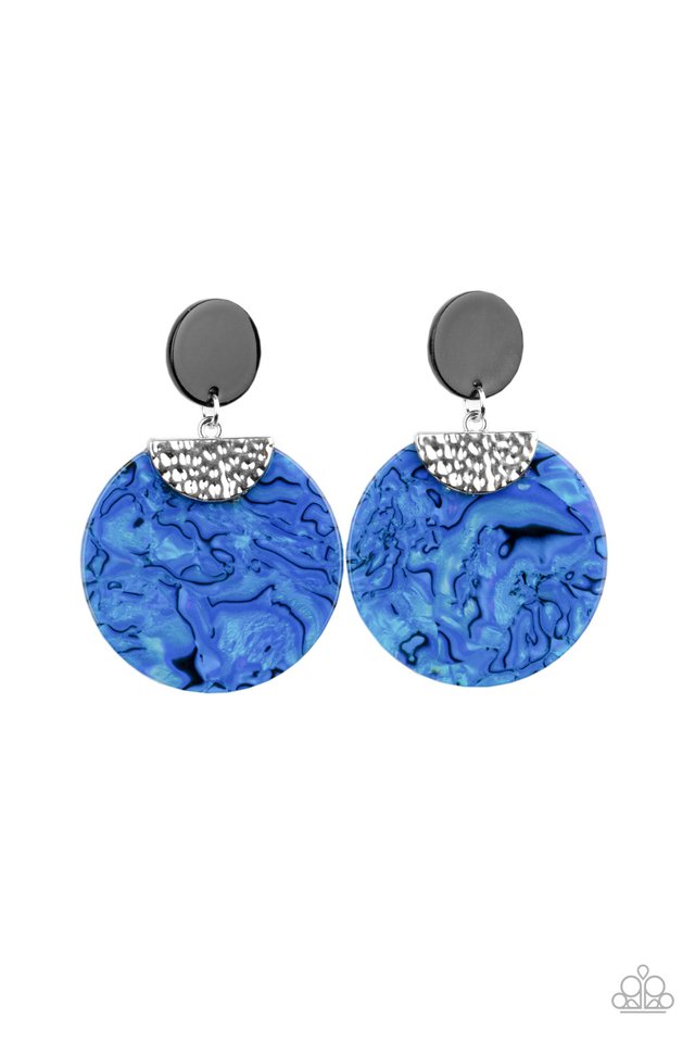 Really Retro-politan - Blue - Paparazzi Earring Image