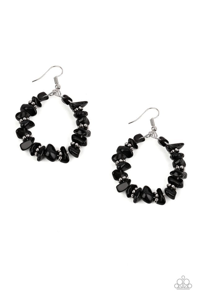 Going for Grounded - Black - Paparazzi Earring Image
