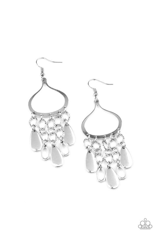 Lure Away - Silver - Paparazzi Earring Image