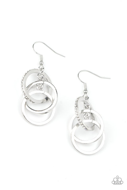 Fiercely Fashionable - White - Paparazzi Earring Image