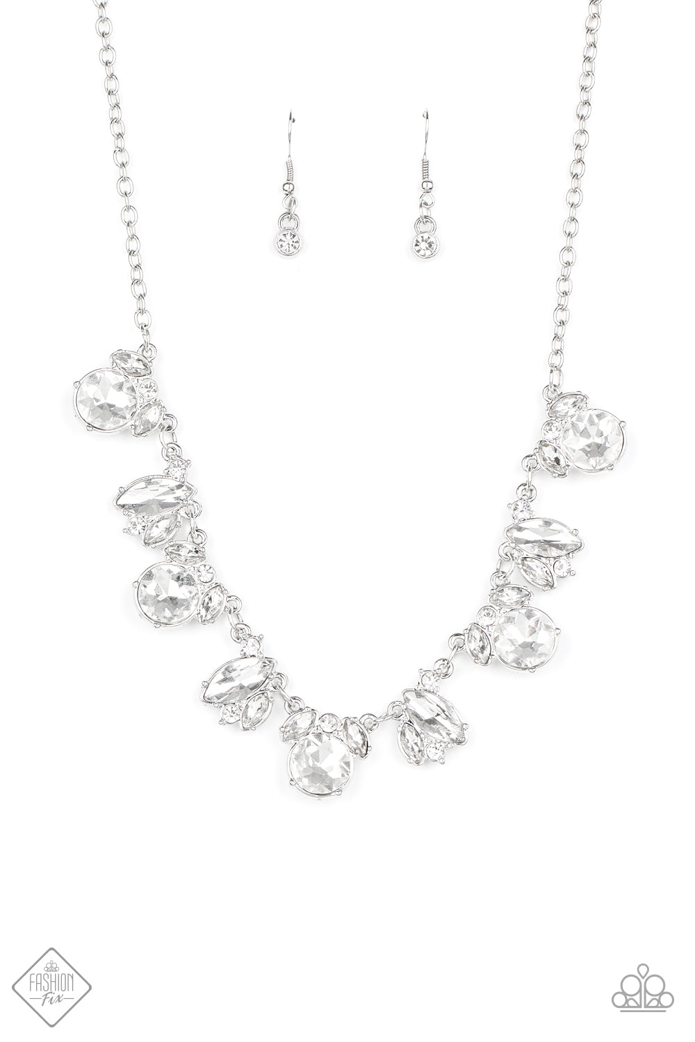 Paparazzi Necklace ~ BLING to Attention - White - Fashion Fix Sept 2020
