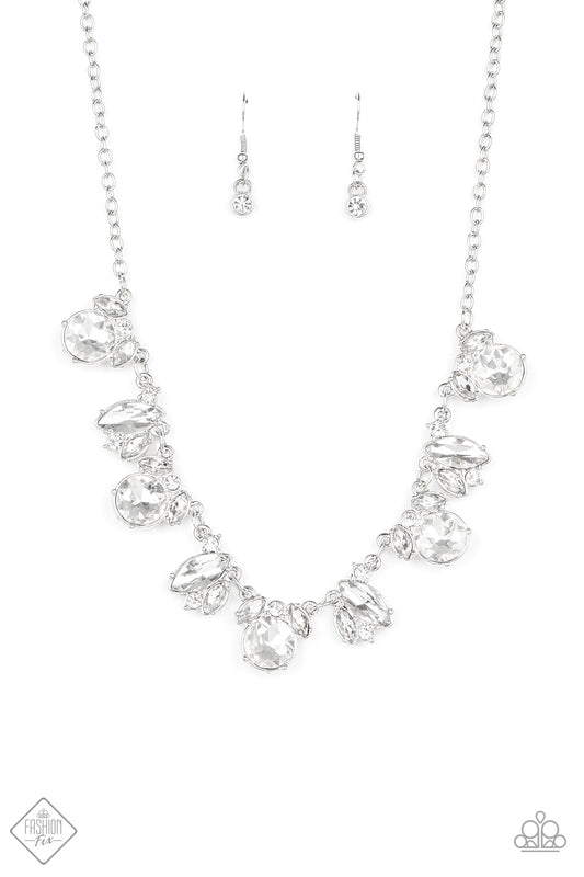 Paparazzi Necklace ~ BLING to Attention - White - Fashion Fix Sept 2020