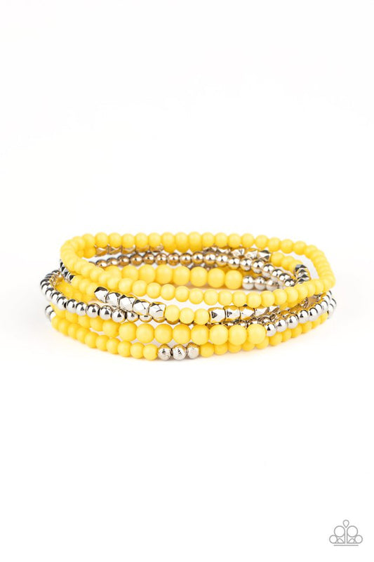 Stacked Showcase - Yellow - Paparazzi Bracelet Image