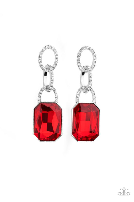 Superstar Status - Red - Paparazzi Earring Image