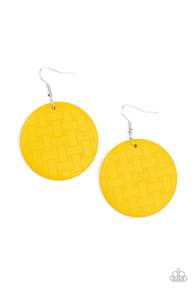 Natural Novelty - Yellow - Paparazzi Earring Image
