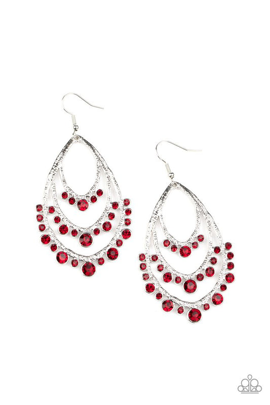 Break Out In TIERS - Red - Paparazzi Earrings Image