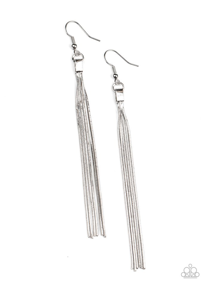 Swing Into Action - Silver - Paparazzi Earring Image