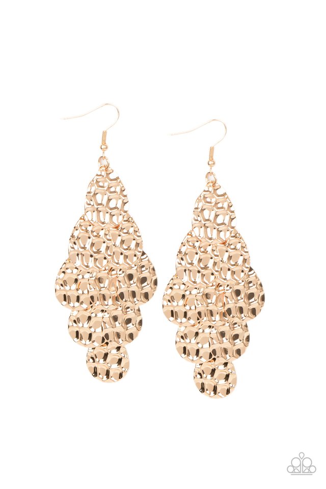 Instant Incandescence - Gold - Paparazzi Earring Image