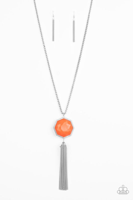 Prismatically Polygon - Orange - Paparazzi Necklace Image