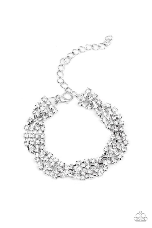 Twists and Turns - White - Paparazzi Bracelet Image
